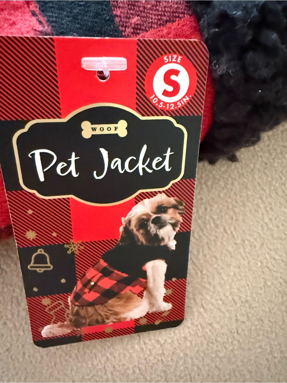 Woof Dog Pet Jacket Flannel Vest Red Black Plaid Size S